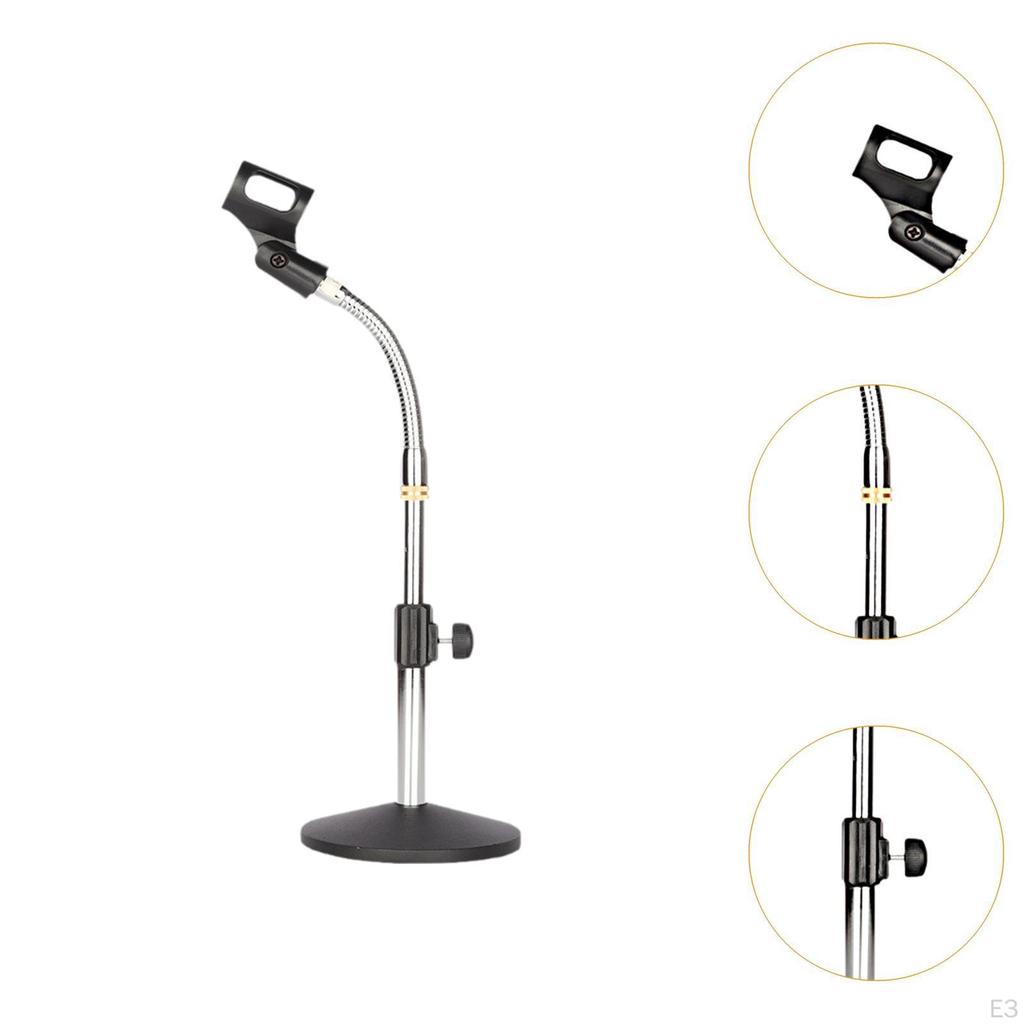 Stand Table Flexible Gooseneck Holder Metal Base for Gaming Lectures Studio Meeting