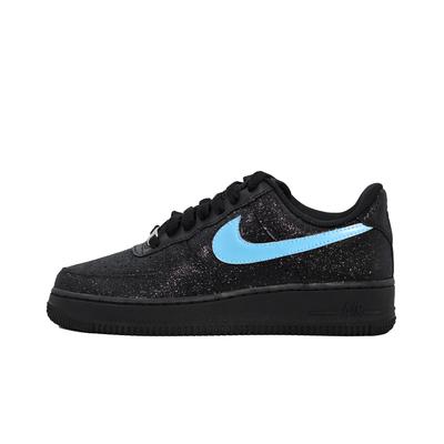Air Force 1 Baby's Breath Низкие Скейтбордические Кроссовки Женские Черный Алмазный Синий DD8959-001(Команда133-)
