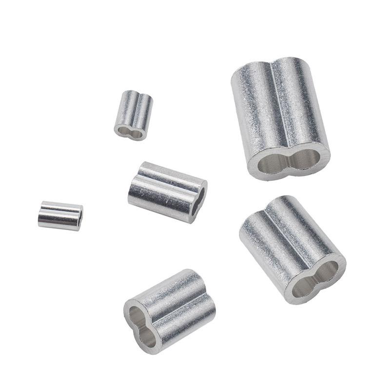 30/50PCS M1.2 M1.5 M2 M3 M4 Aluminum Crimping Loop Sleeve Double Hole Wire Rope Sleeves Steel Wire Loops Clip Fixed Accessories