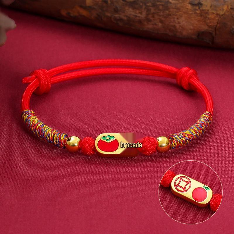 Новый этнический браслет из красной нити с гальванизированными сплавными аксессуарами для мужчин и женщин - Дизайн в пяти цветах для Фестиваля лодок-драконов.