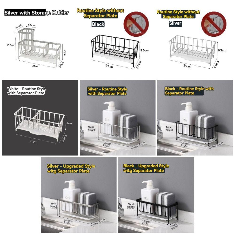 Нержавеющий держатель для кухонной губки Самодренажная сушилка Органайзер Стойка для кухонной раковины Столешница