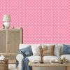 Hearts Wallpaper Powder Pink and White 50x1000