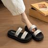 Thick-bottomed Non-slip Slippers for Women's Summer Wear 2025 New Fashionable and Versatile One-word Drag, Small Height-increasing Beach Sandals