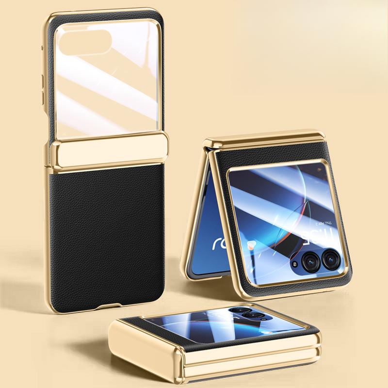 Чехол для телефона MOTOROLA Razr40Ultra и пленка «все в одном» противоударный MOTO складной 40u мужской кожаный чехол
