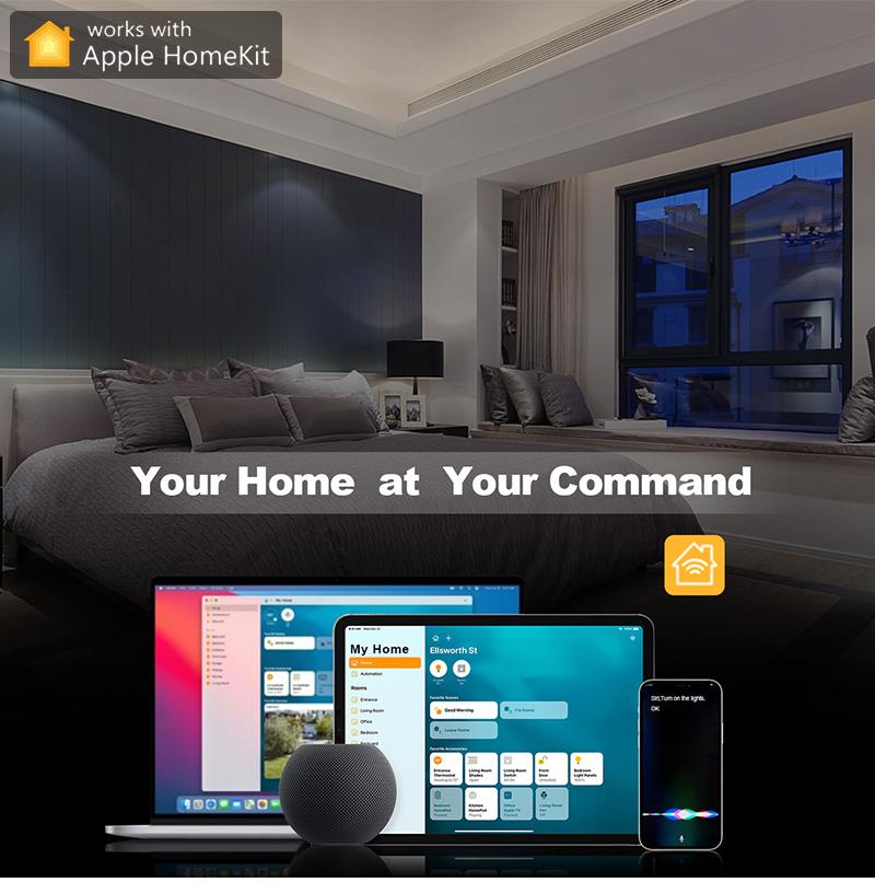 LangYeao UK EU 1/2/3/4 Gang 10A Home Automation WiFi Smart Light Wall Touch Switch Apple Siri Homekit with Neutral Wire