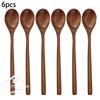 6 Piece Wooden Spoon Bamboo Kitchen Korean Style 9 '' Inch Natural Wood Soup Tableware Cooking Honey Coffee Spoon Mixing Spoon4