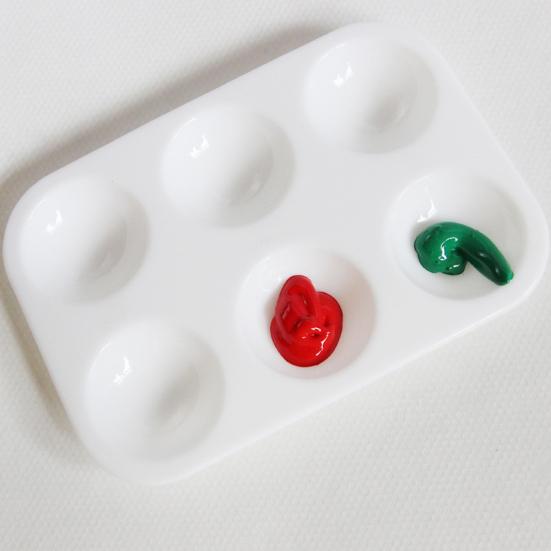 10Pcs White Plastic Paint Tray Palettes 6 Holes Thickened Art Classes DIY Crafts Watercolor Palette Color Mixing Art Painting Tray