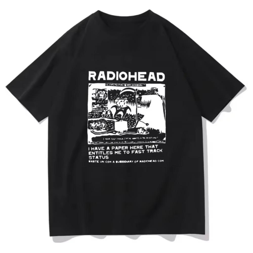 Radiohead T-Shirts Indie Anime T-Shirt Letnia Męska Koszulka Z Wysokiej Jakości Popularnej Bawełny Women's Clothing