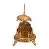 Metal Singhasan Oval Shaped for Ganesha Krishna God Idols - Gold Plated Ladoo Gopal Pooja Chowki for Temple Mandir Puja Idol Decoration Items