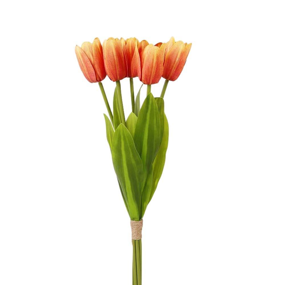 Real Touch Artificial Tulip Flowers Realistic Handmade Simulation Big Tulip 5-Heads 52 cm Faux Tulip Branch Dining Table