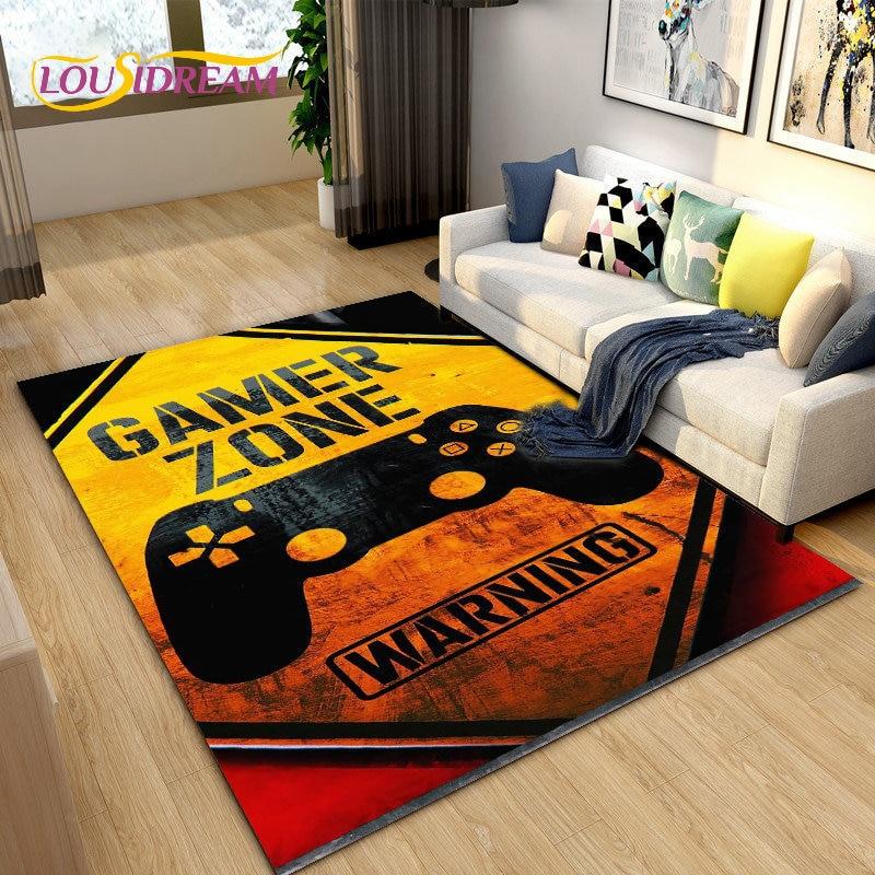 Cartoon Gamer Game Controller Area Rug Large,Carpets Rug for Living Room Children's Room,Kids Play Crawl Non-slip Floor Mat Gift