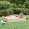 VidaXL Sandpit with Seats, Sand Game for Children, Playground for Toddlers Outdoor Garden, Square Pine Wood 825030