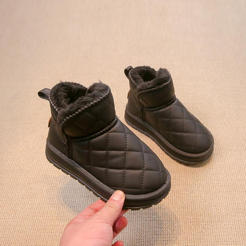 Детские зимние ботинки для мальчиков и девочек, ботильоны 2024, осень-зима, теплые, толстые, хлопковые, детские, термосапоги, модная классика, 26-37, сетка