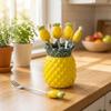 Exquisite Ceramic Storage Jar Pineapple-shaped Fruit Forks Set Chopstick Holder  Office