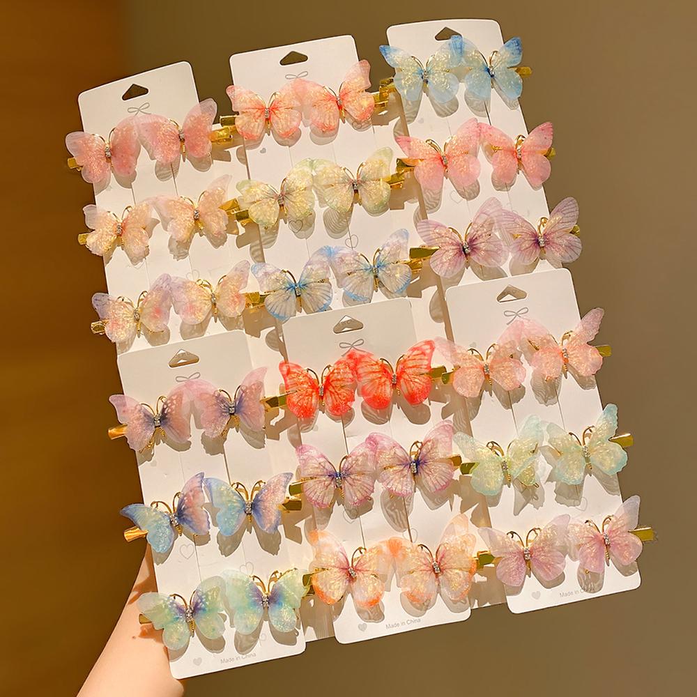 6 штук милых заколок-бабочек для девочек, которые не портят волосы, очень красивые и милые заколки