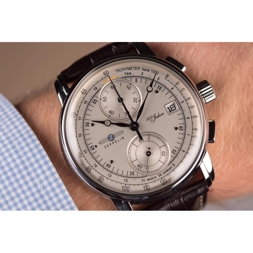 Мужские часы ZEPPELIN, 100-летний юбилей, белый циферблат, 86701 [Параллельный импорт]