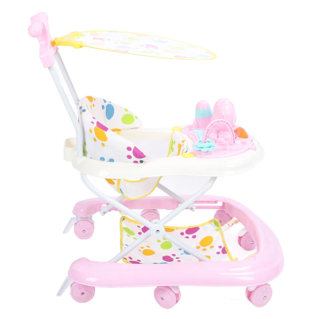 Baby Activity Walker Multi Functional Anti Drop Light Musical 8 Wheels Infant Activity Walker