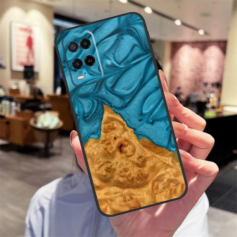 Деревянный кейс из смолы для Oppo A40 A60 A80 A18 A38 A58 A78 A98 A16 A76 A96 A15 A17 A77 A74 A94 A54 A57S Чехол