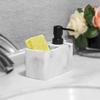 Kitchen Soap Dispenser Press Type Pump Marble Surface Large Capacity Leakproof with Storage Compartment Sink Bathroom Lotion Container