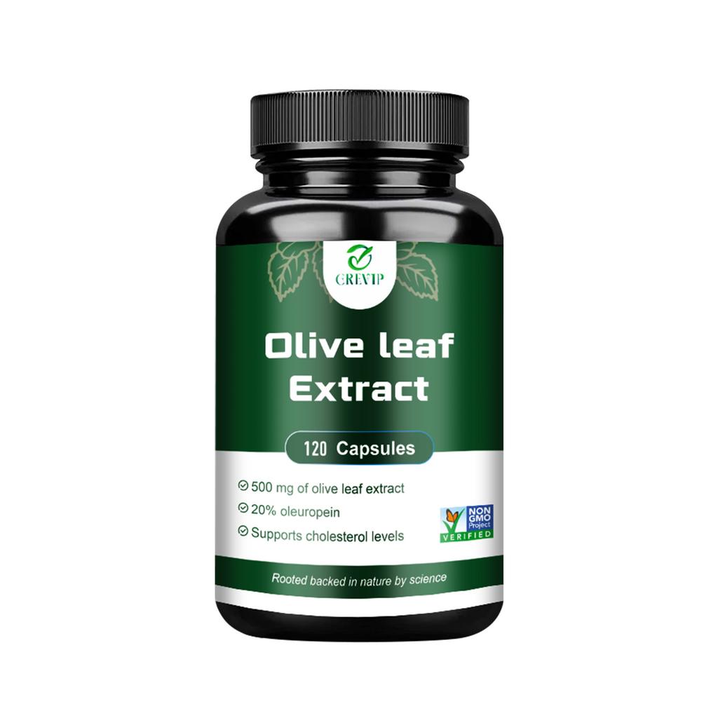 GREVIP Olive Leaf Extract Capsules, 500mg olive leaf extract, containing oleuropein, suitable for both men and women.