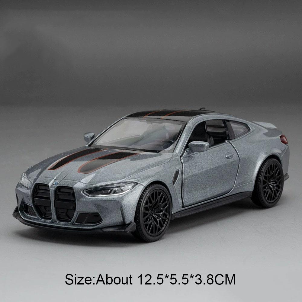 1:36 Миниатюрная модель Bmw M4 M3 Игрушки Литой сплав Автомобиль Открывающиеся двери Сплавной кузов Резиновые шины С инерционным механизмом Транспортное средство Украшения для дома