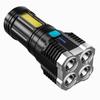 4 фонарика с четырьмя лампами, 4 светодиода, USB аккумуляторная боковая лампа, дисплей, портативный фонарик