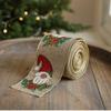 Xmas Linen Christmas Ribbon Tree Printed Bouquet Ribbon Gift Box Packing Strap  Christmas Decor