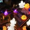 1pc Ghostly Halloween LED String Lights Pumpkin Bat Ghost Festive Lights Battery Powered For Home Indoor Outdoor Garden Decor