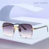 Квадратные солнцезащитные очки без оправы женские роскошные модные мужские очки UV400 оттенки неполяризованные солнцезащитные очки
