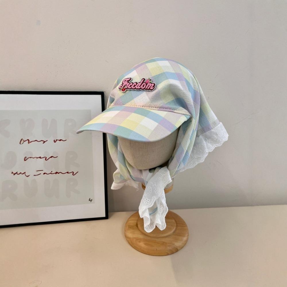 Хлопковая клетчатая бейсболка в корейском стиле, шапка-бандана с буквенным принтом, креативная бандана с ремешками, пляжная