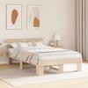 Natural Wooden Bed Frame with Headboard 140 x 190 cm Solid Pine Wood