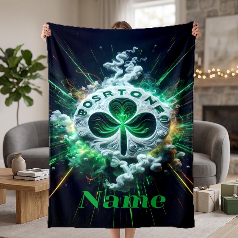 Boston Celtics Custom Flannel Blankets Soft Warm Cozy Throws for Home Decor Holiday Gifts