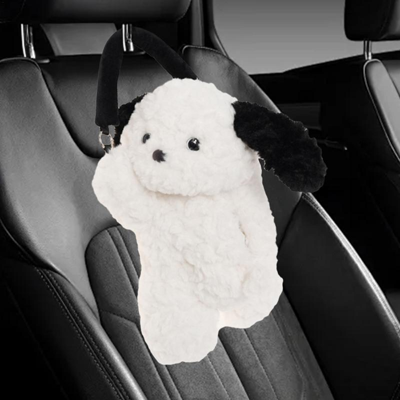 Держатель для салфеток для собак, для автомобиля, мультяшный органайзер для салфеток, диспенсер, милая коробка для салфеток, плюшевая коробка для бумажных полотенец в виде животных для автомобилей, внедорожников, грузовиков