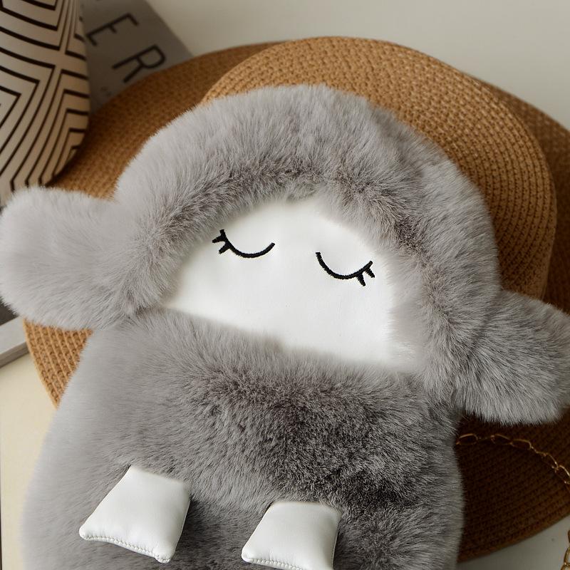 Cute Lamb Bag Wool Bag Change Bag New Autumn and Winter Cute Plush Doll Backpack Chain Messenger Bag Women's Bag