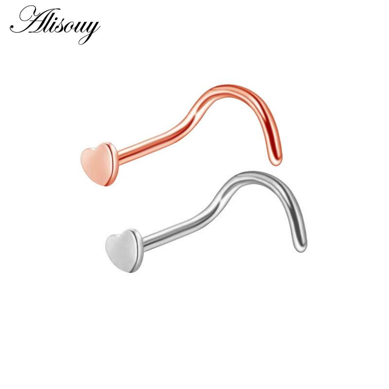 Alisouy 1Piece Steel 20G Faux Nose Rings Fake Septum Rings Hoop Nostril Daith Piercing Fake Clip On Nose Rings Oreja Piercings Jewelry