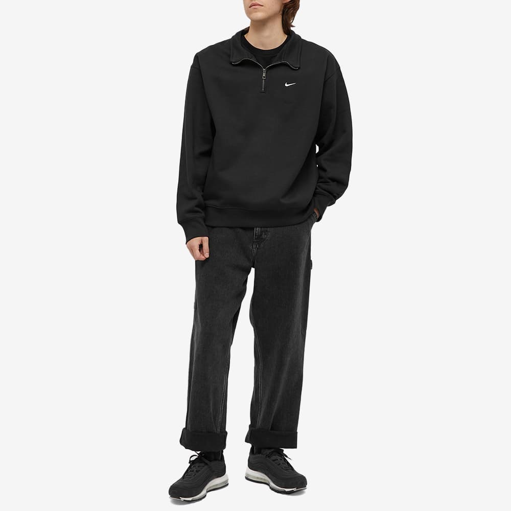 Nike Флисовая мужская уличная одежда черного цвета с половиной молнией Solo DQ5209-010