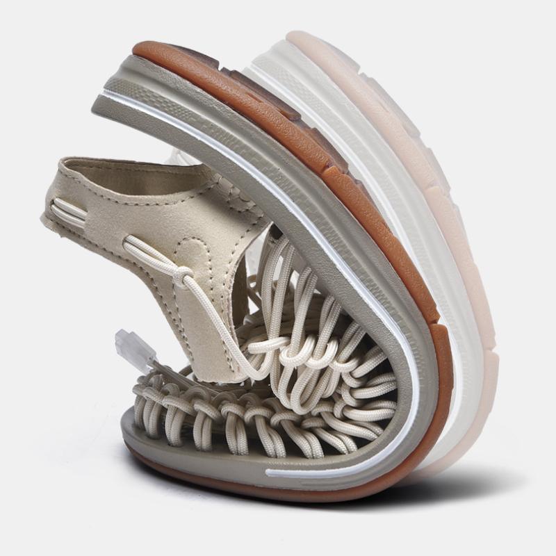 Summer Men's and Women's Beach Sandals Soft Soled Shoes Woven Casual Slippers 38-47