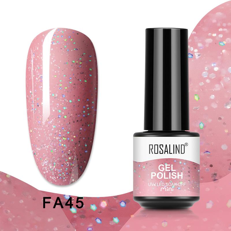 ROSALIND Mini Nail Polish Gel Semipermanent UV Multiple Colors Varnish Hybrid Nail Art Soak Off Top Base Coat Regular Gel Lacquer