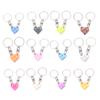 2Pcs Love Heart Brick Keychain For Couples Friendship Heart Keyring Jewelry Gift