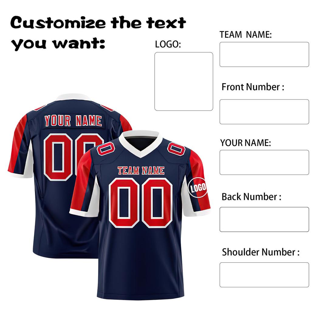 Custom Football Jerseys Personalized Printed Team Name & Number Sports Uniform For Men Women Youth