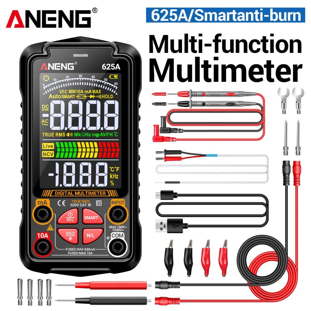 Portable Digital Multimeters Rechargable ANENG 625A 1000V DC Voltage Multimetro VA Color Screen Ohm AC Current Meter Hz NCV High Precision Test Tools