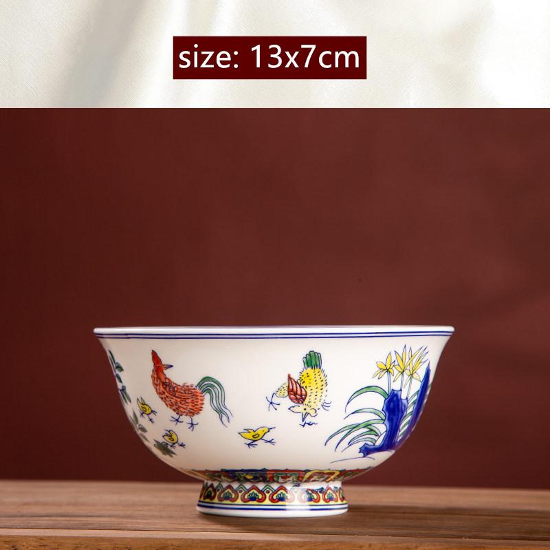 1 шт. Керамическая посуда Jingdezhen Антикварный стиль Термостойкий костяной фарфор Миска для рамена Высококачественная бытовая миска для йогурта и салата