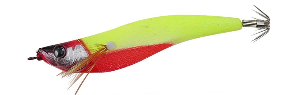 JACKALL Gekidaki Sutte 90 Squid Jig - Red Head Iregui Yellow