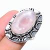 Розовый Кварц Ручной Работы Ювелирное Изделие из Стерлингового Серебра 925 Пробы Кольцо Размер 7 e5W54