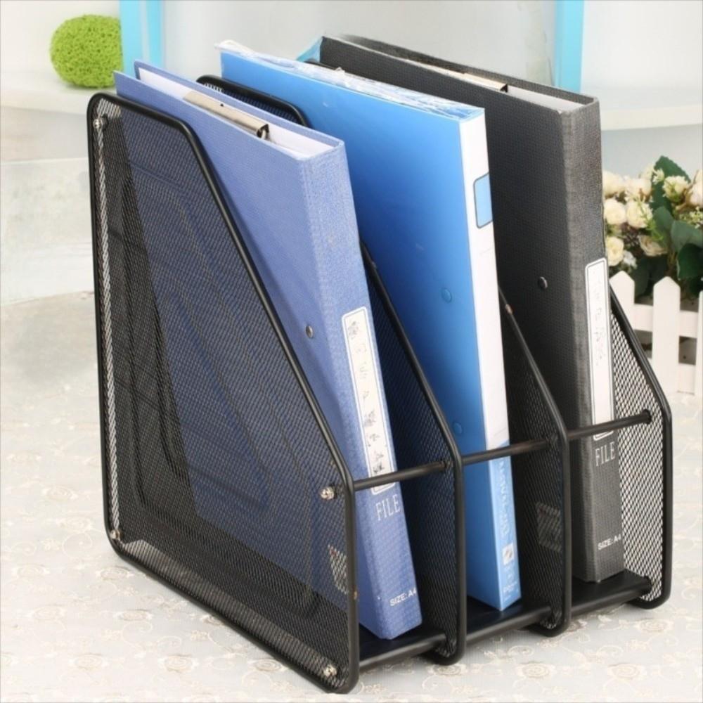 Data Rack 3 Tier File Frame Stationery Organizer File Storage Box Metal File Rack Countertop