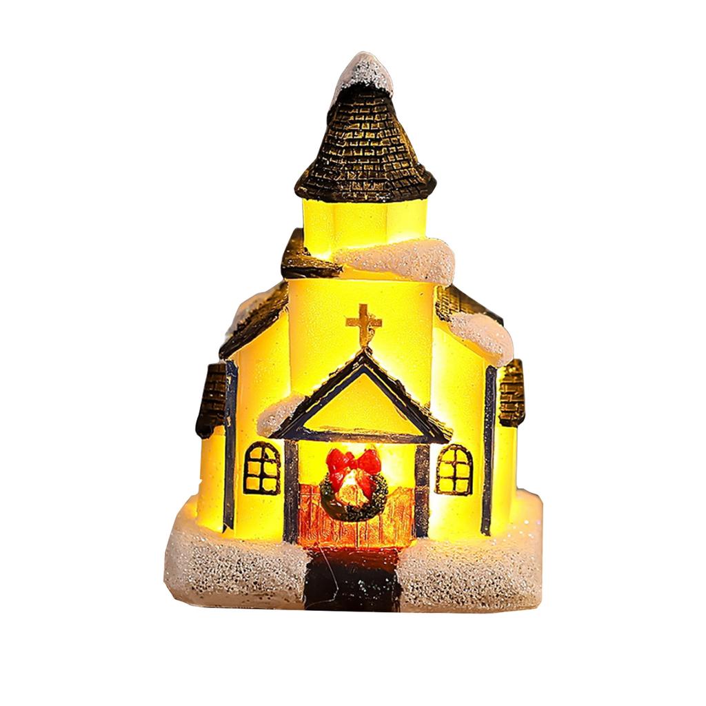 Рождественские украшения Смола Светящийся Маленький домик с огоньками Европейский стиль Снежный домик Рождественский маленький подарок