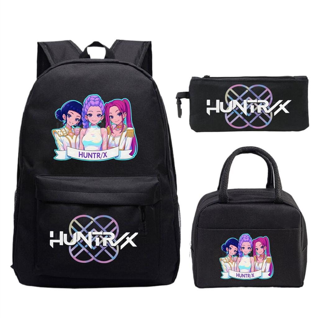 Animation Cartoon Printing Trend Student School Bag Lunch Bag Stationery Pencil Bag Combination Three-Piece Set