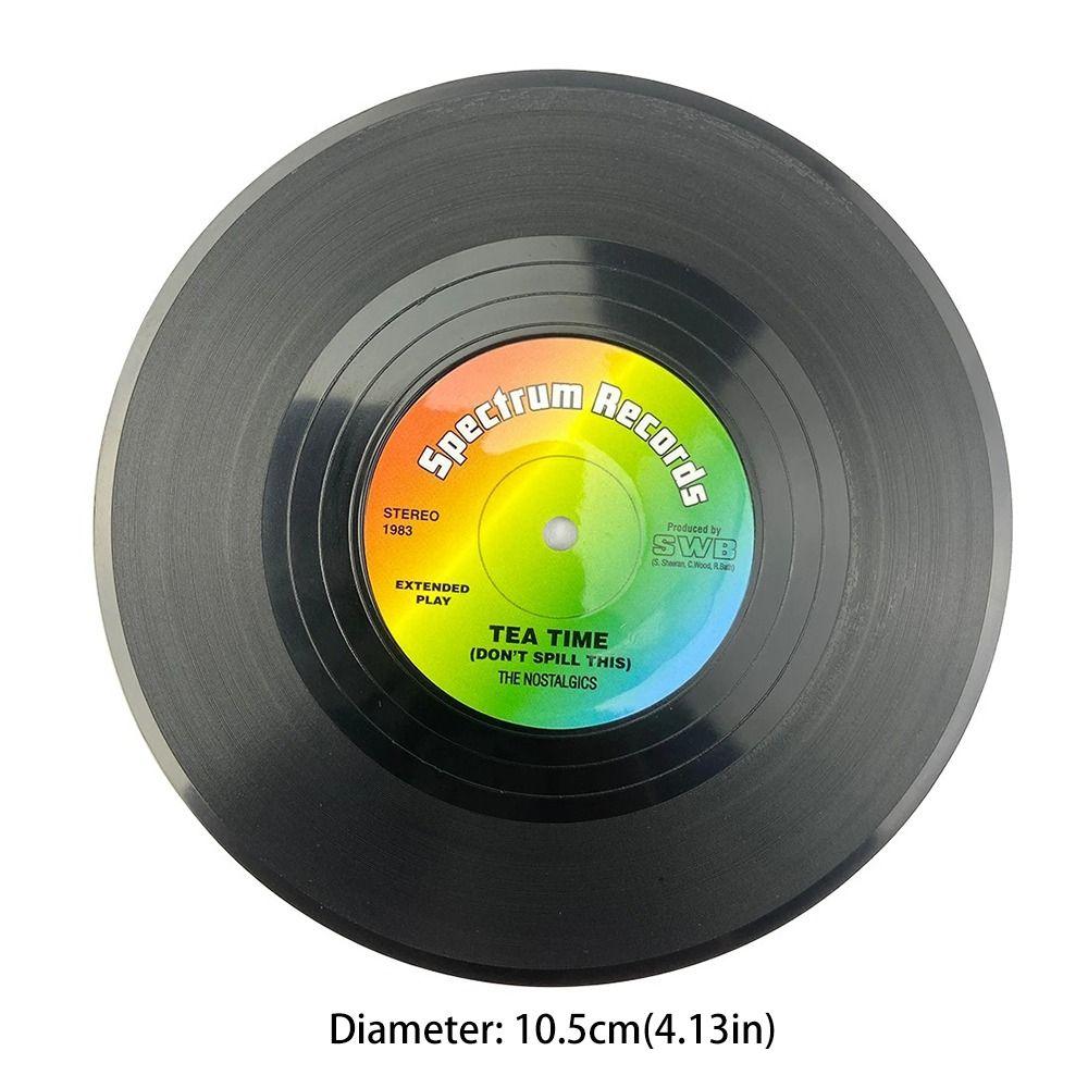 2/4/6 шт. Термостойкая подставка для чая Нескользящий коврик для кружки с напитками Подарки Подставка в виде виниловой пластинки