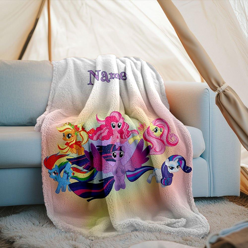My Little Pony Outdoor Customize Your Name Blanket Soft Lightweight And Versatile For Travel Camping Picnic Sofa Office Bed Living Room Perfect Gift