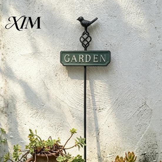 Durable Plant Support Stakes Retro Bird Garden Stake, Metal Sign Rustic Weather Resistant Yard Decoration with Stake for Flower Bed, Lawn Iron